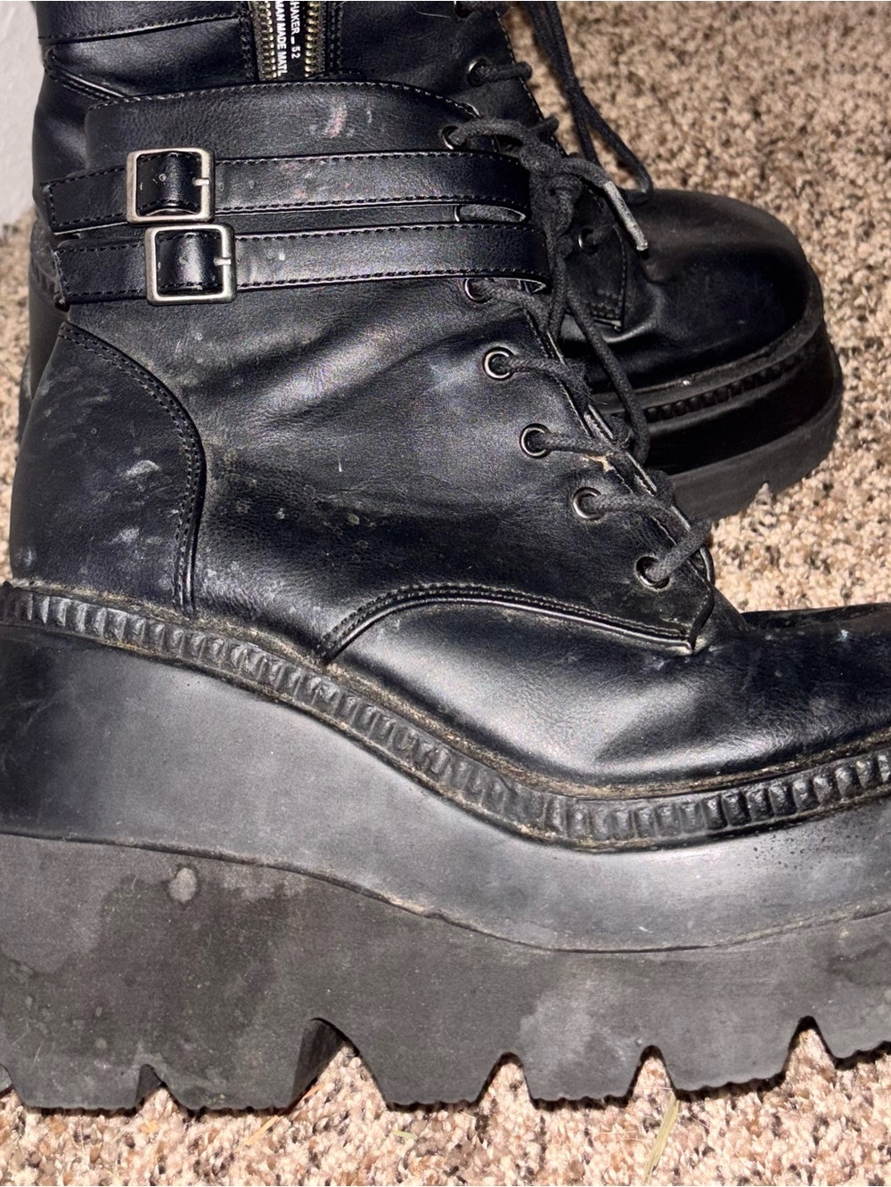 Demonia Shaker 52 Black Platform Boots *WELL LOVED*